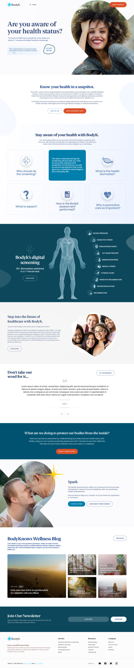BodyK website after redesign