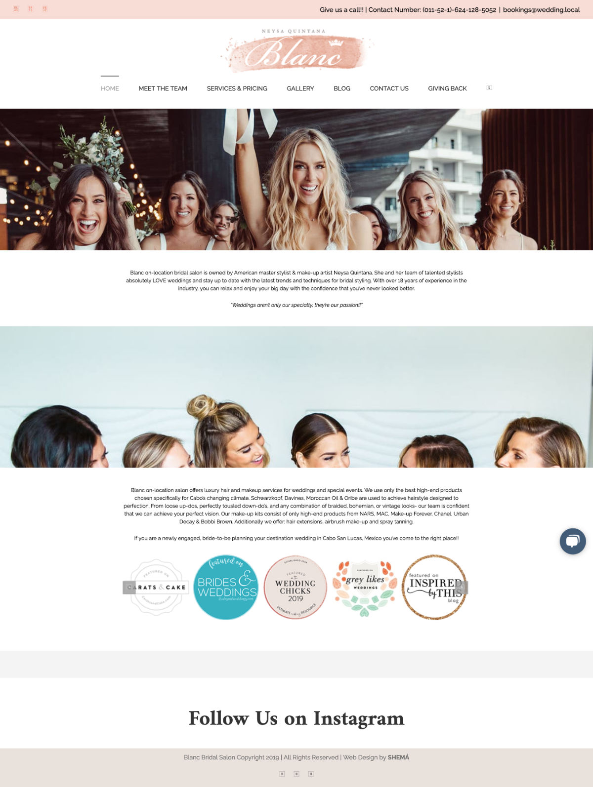Blanc Bridal Salon old website design